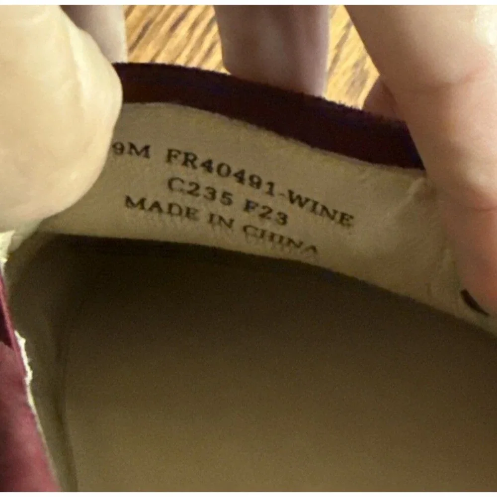 Frye Women's Mia Leather Suede Slip On Loafers Shoes Wine Size 9 READ
